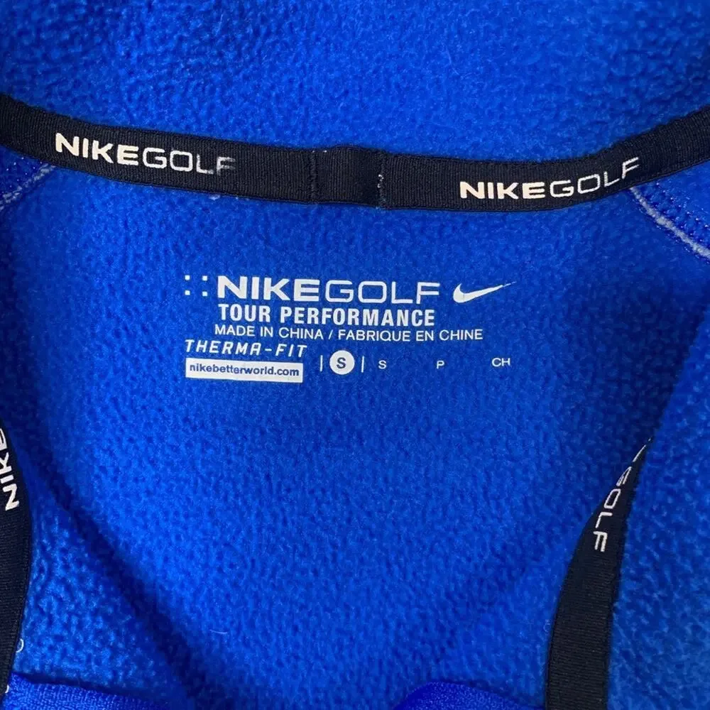 Nike Golf Sweatshirt Mens S Gray Blue Hypervis Therma Half Zip Cover Up Fleece